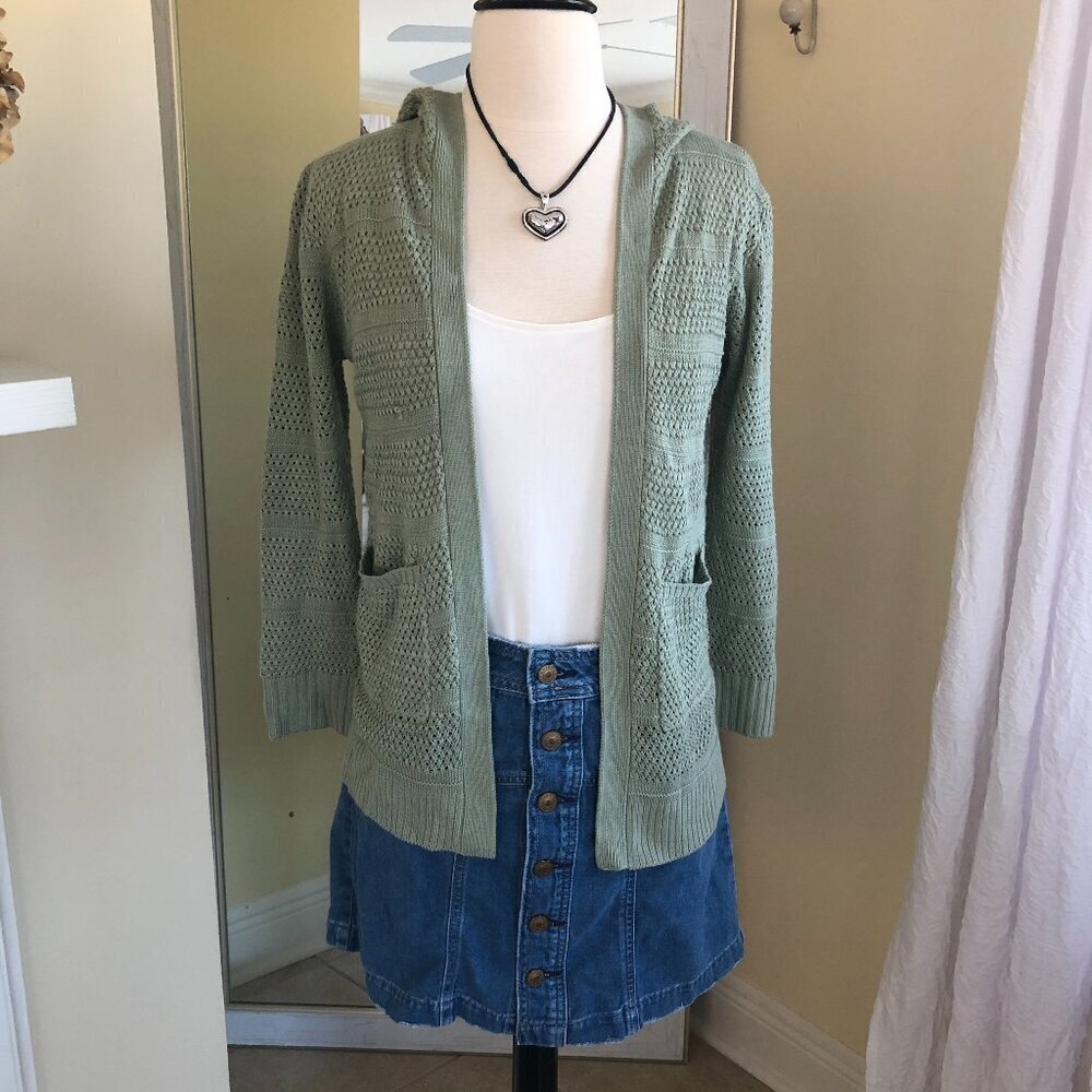 Vintage Y2K Womens Light Green Hoodie Medium - Picture 2 of 8